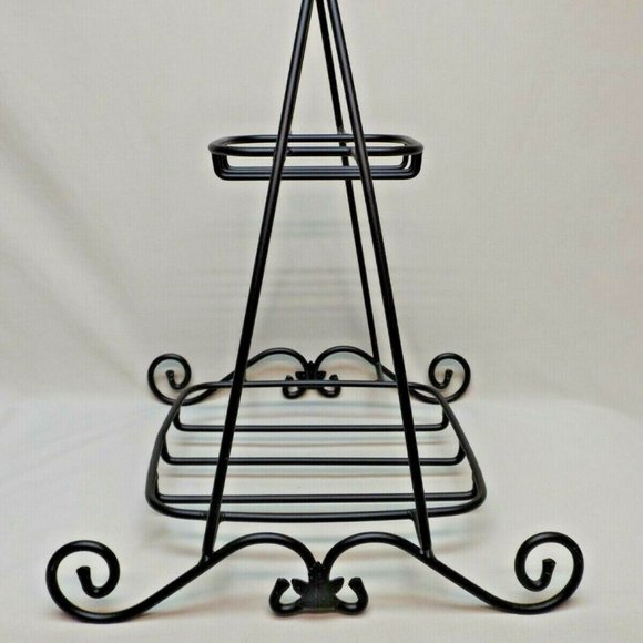 Longaberger W.I. Holiday Stand Wood Shelf Soft Square Dinner Plate & Small Bowl - Picture 7 of 14